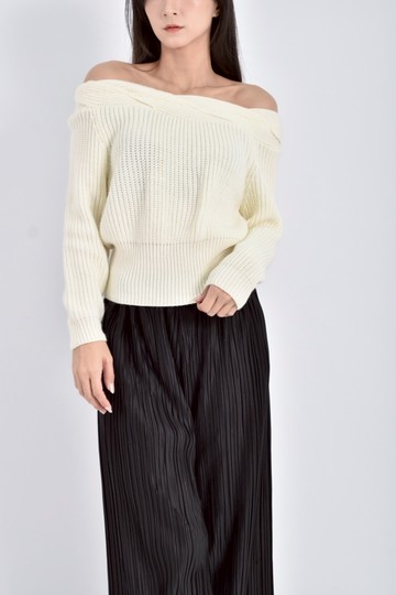 加購優惠(S) 【Ivy私服】針織長袖白色毛衣