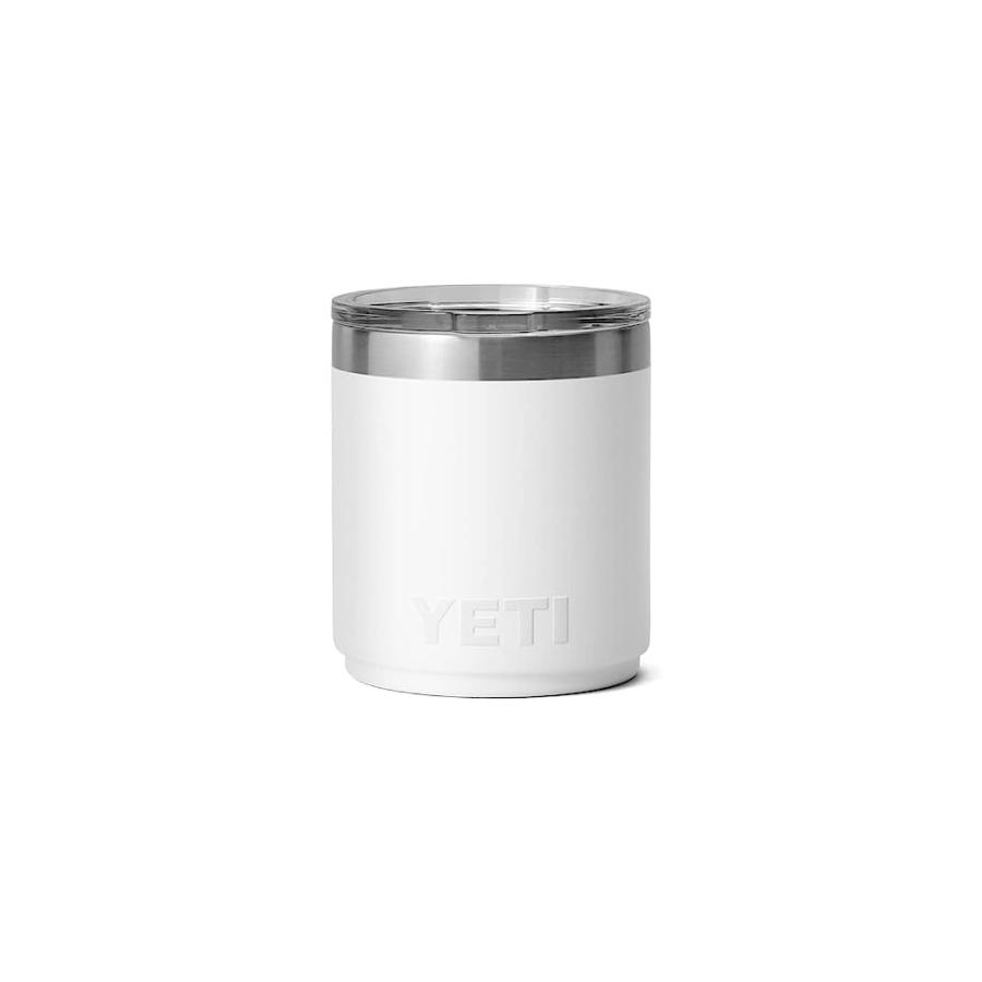 YETI RAMBLER 10 OZ STACKABLE LOWBALL 2.0, VACUUM INSULATED, STAINLESS STEEL WITH MAGSLIDER LID, WHITE