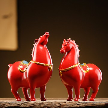 新中式陶瓷工藝品唐馬擺件創意家居辦公馬到成功桌面飾品喬遷禮品