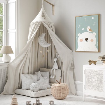 冬日小白熊-聖誕插畫/聖誕樹裝飾掛畫/聖誕小物/聖誕交換禮物