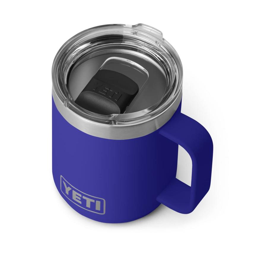 YETI Rambler 10オンス スタッカブルマグ マグスライダー蓋付き 真空断熱 ステンレス製、オフショアブルー