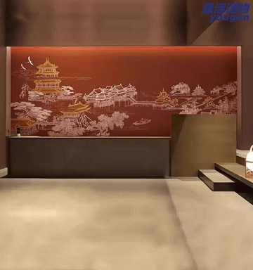 【故宮國風】新中式牆紙 背景牆壁紙 酒店壁紙 飯店壁紙 客廳壁紙 臥室壁紙 浮雕立體肌理 防水防潮 酒店前臺裝修 中式家裝