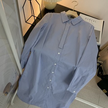 品質絕絕子 襯衫式風衣外套女長袖A-26寬松百搭中長款氣質上衣春