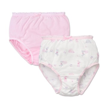Baby City 粉兔天絲女內褲2入(90-130cm)