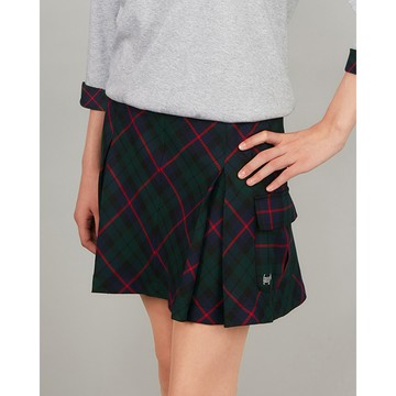 【SCOTTISH HOUSE】紅綠格TR簡約合褶格紋短裙CHUB2101