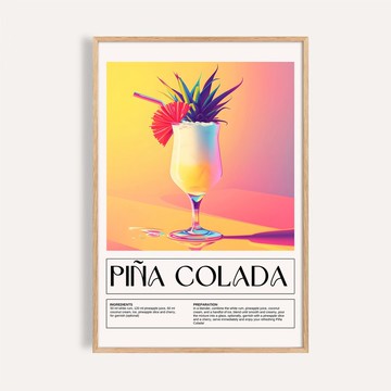 椰香可樂達 Piña Colada / 調酒藝術掛畫 海報 咖啡廳裝飾畫