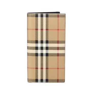 BURBERRY 巴寶莉  Vintage check 經典格紋對開長夾(卡其)