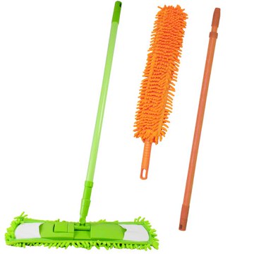 月陽超細纖維175cm擦高擦低除塵撢加寬靜電除塵拖把超值組(SP178)