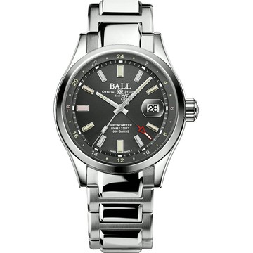 BALL 波爾錶 Engineer III 1917 GMT 天文台認證 彩虹氚氣燈管 限量機械錶(GM9100C-S2C-GYR)-41mm-灰面鋼帶【刷卡回饋 分期0利率】【APP下單點數13倍送】