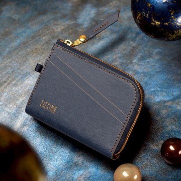 L型零錢包_紳爵藍｜微光紙革