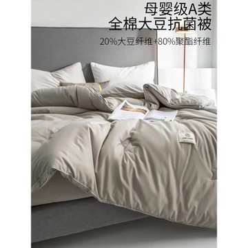 紫羅蘭全棉A類大豆抗菌被子春秋被純棉冬季加厚保暖冬被芯被褥子