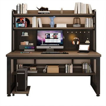 電腦桌/工作桌 帶書架一體式書桌 120×60×74CM 書桌 電腦桌 工作桌 寫字桌 收納桌