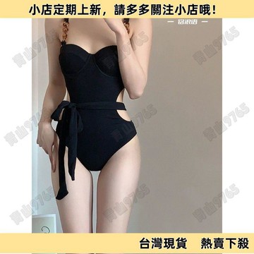 【限時特賣】黑色高級感時尚連體2026新款泳衣女小胸鋼託聚攏遮肚溫泉保守性感HEOZ