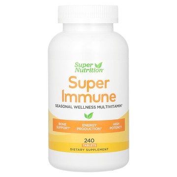 Super Nutrition, Super Immune，加強機體機體防御力的多維生素含谷胱甘肽、優效維生素、礦物質和草本，240 片