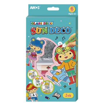 【AMOS 阿摩司】韓國原裝  6色 職業 主題 吊飾 玻璃彩繪 膠 / 組SD10P6-JB