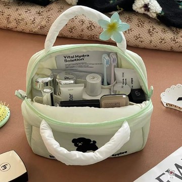 🍋卿選好物🍋 莉莉安蘋果刺繡化妝包新款高顏值便攜式分區大容量旅行收納化妝包