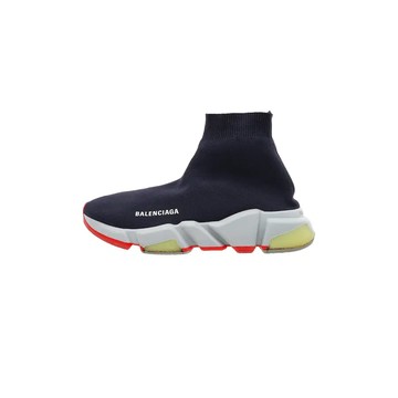 #EU39 BALENCIAGA 經典系列 SPEED TRAINER 透明果凍底針織襪套運動鞋  / 海軍藍 / 530455W05G04102