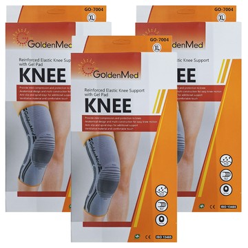 GoldenMed 矽膠止滑軟鐵護膝  XL(42~46cm)  3個