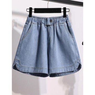 2026百搭遮肉寬松闊腿牛仔褲胖MM夏季新款加肥加大碼女裝高腰短褲