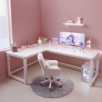 轉角書桌 L型書架一體桌子臥室學生學習桌 寫字 臺式電腦桌 臥室家用qxm9031