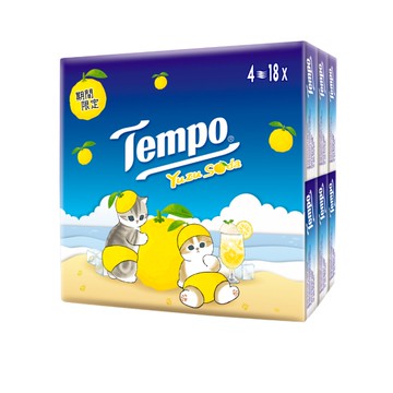 Tempo 貓福夏季柚子蘇打風味 限量版紙手帕 (7抽/18包/串)【杏一】