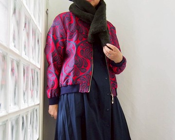 Covent Garden - 帶有恰到好處的獨特大馬士革圖案飛行員夾克