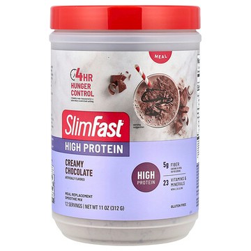 SlimFast, 高蛋白，代餐果汁混合物，奶油巧克力味，11 盎司（312 克）