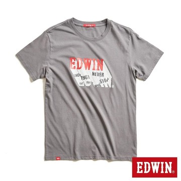 EDWIN 男女裝 網路獨家 3D-LOGO短袖T恤 (暗灰色)