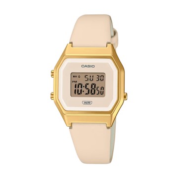【CASIO 卡西歐】復古柔霧配色方形電子腕錶-柔霧粉/LA680WEGL-４