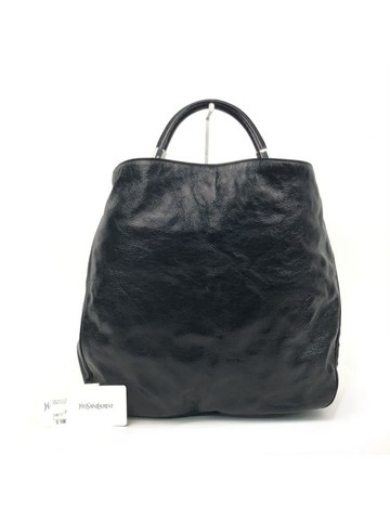 ysl 黑色 漆皮手提包 托特包