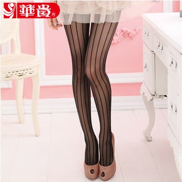 華貴絲襪-立體直條紋造型彈性褲襪(5389-5)