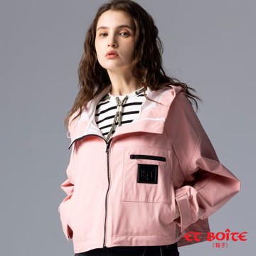 ET BOîTE 箱子 BLUE WAY – 率性風格連帽防風外套(粉)