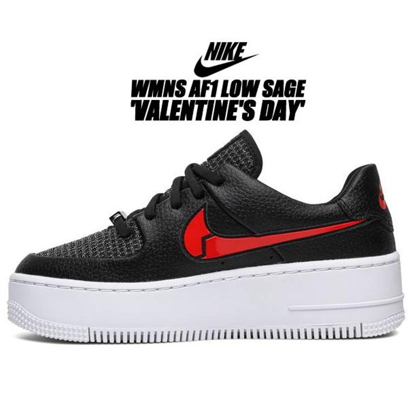 NIKE WMNS AF1 SAGE LOW Valentine's Day black/university red ナイキ