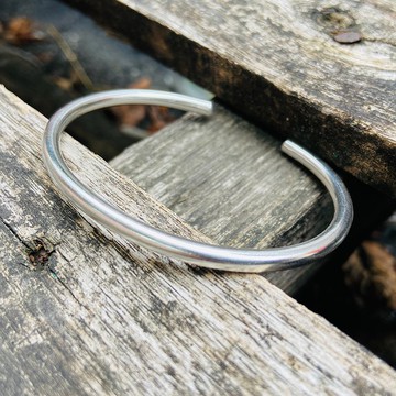 純銀 圓形 開口 手環  S490