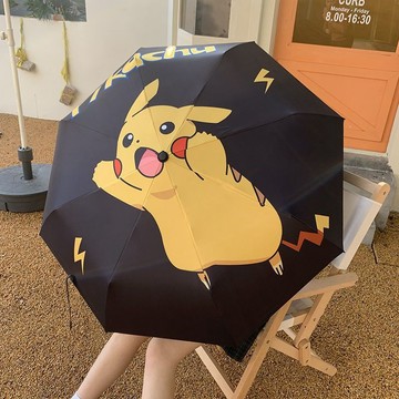 晴雨傘🎀 卡通動漫系列晴雨兩用折疊可愛黑膠遮陽傘防曬學生兩用三折傘