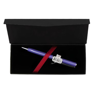 Pentel 飛龍文具 金屬紫軸原子筆 附高級筆盒  黑色  1個