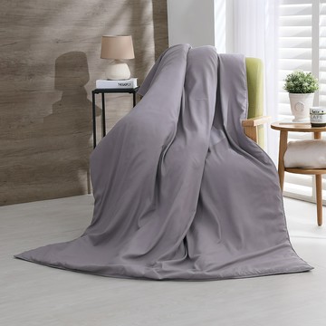 Ishur 伊舒爾 素色柔絲棉 鋪棉涼被  單人  經典灰