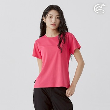 ADISI 女UPF50+防曬抑菌圓領短袖排汗衣 AL2511035 桃紅 (S-2XL)｜抗UV 吸濕排汗 防臭 彈性 排汗衣