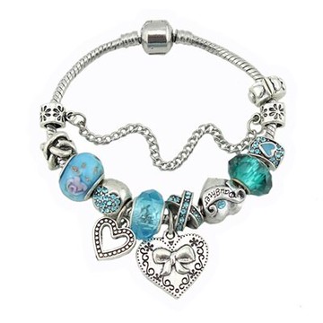 串珠手鍊 手環-時尚愛心吊墜精美水晶飾品情人節生日禮物女配件73kc428【獨家進口】【米蘭精品】