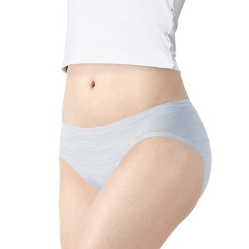 【高衩花紗】抗菌無縫內褲-中低腰 - M / 灰藍