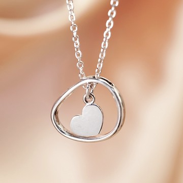 ART64 石框項鍊 橫式加吊墜 刻字訂製 925純銀項鍊