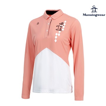 【Munsingwear 企鵝】女款淺橘色長袖棉衫 MLQT2B05