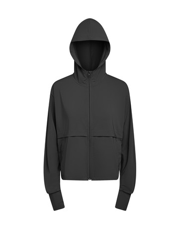 日常休閒百搭連帽運動外套(黑色)-女