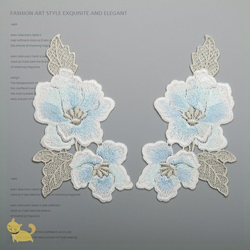 衣服貼花裝飾自粘大號補丁貼刺繡中國風復古裝飾貼花白色大號貼布