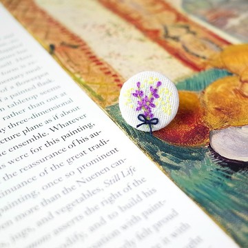 植物#79 薰衣草 刺繡 別針 胸針