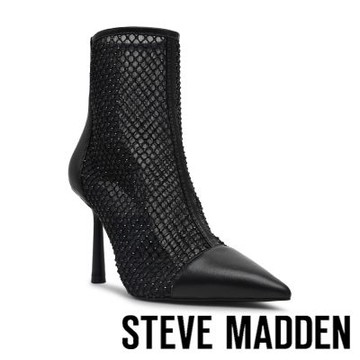 STEVE MADDEN-奢華閃鑽透膚短靴 ARLETTE-黑色
