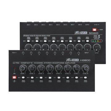 跨境 8路音頻混音器多通道輸入單雙聲道立體聲話筒麥克風擴展器【宜家良品百貨】