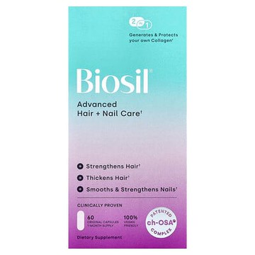 Biosil, 高階頭髮 + 指甲護理 + 生物維生素，60 粒原味膠囊