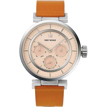 Issey Miyake W mini 系列時尚腕錶/粉紅X橘/39mm (VD75-0030P/NYAB702Y)