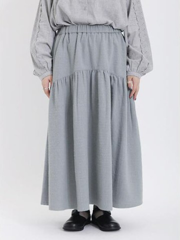 圓弧剪裁格紋長裙(FB37L0L0780) - Samansa Mos2